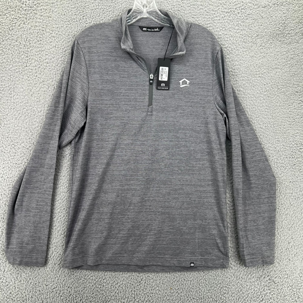 Travis Mathew Long Sleeve Polo Gray Mens Small Soft Stretch‎ Golf Office NWT